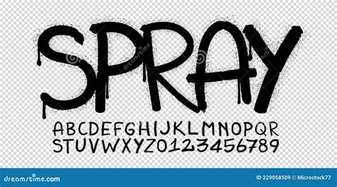 Realistic Spray Graffiti Paint Font Vector Stock Vector - Illustration ...