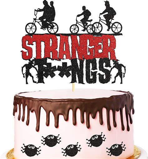 Amazon Sotpot Pcs Black Red Glitter Stranger Birthday Cake