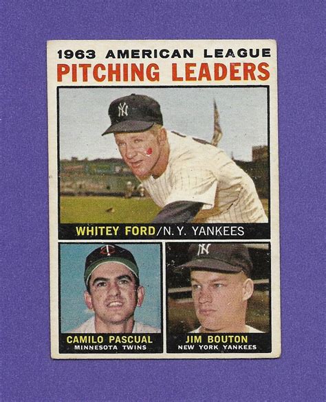 1964 Topps 4 AL Pitching W Apostrophe Whitey Ford New York Yankees