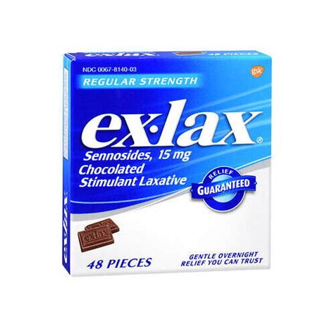 Ex Lax Chocolated Stimulant Laxative Pieces Regular Strength Count Of 1 By Novar Ebay