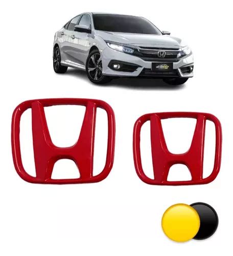 Emblema Logo Honda Civic G10 18 19 2020 2021 2022 Vermelho