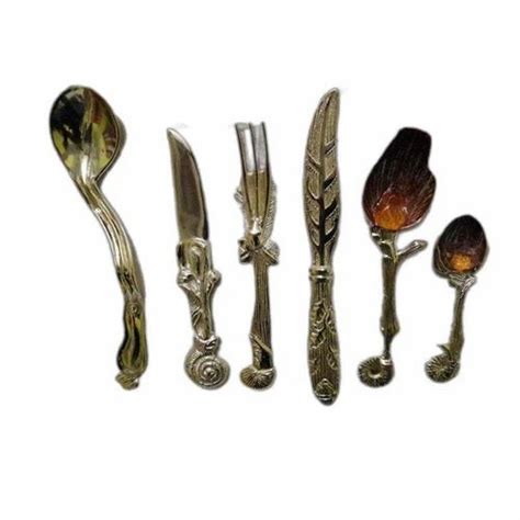 6 Pieces Brass Gold Plated Cutlery Set, For Kitchen at Rs 950/set in ...