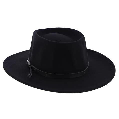 Mens Stetson Black Hawk Wool Gambler Style Hat, black