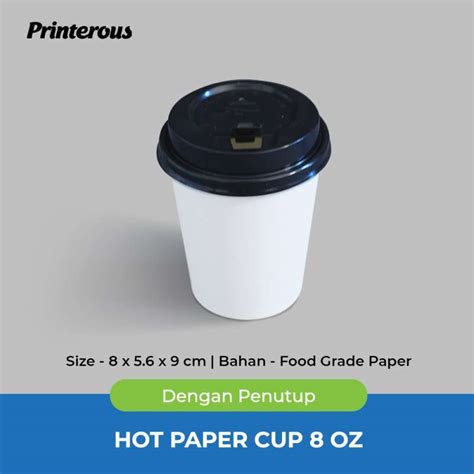 Jual Hot Paper Cup Gelas Kertas Minuman Dingin Oz Ml Lid Tutup Pcs PUTIH Di