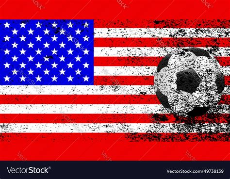 Soccer ball grunge on usa flag Royalty Free Vector Image