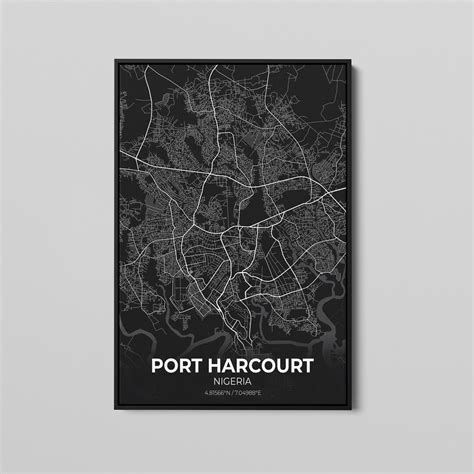 Port Harcourt Nigeria City Map Poster Art, Map of Port Harcourt, Poster ...