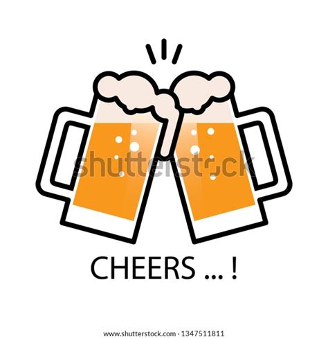 Beer Glass Happy Cheers Logo Icon Stock Vector Royalty Free