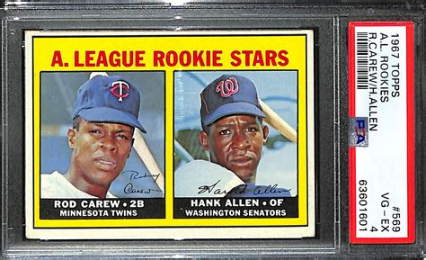 Lot Detail 1967 Topps A L Rookies 569 Rod Carew Rookie Card Graded