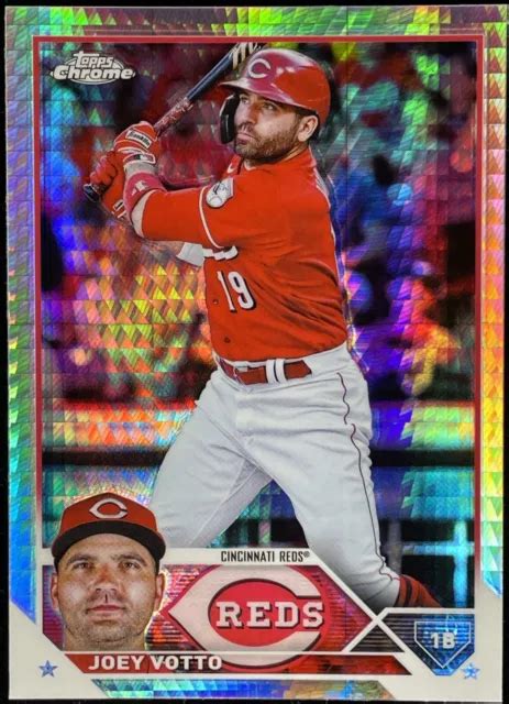 2023 TOPPS CHROME Joey Votto 190 réfracteur de prisme Cincinnati