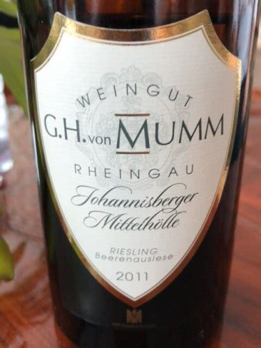 G H von Mumm Johannisberger Mittelhölle Riesling Beerenauslese Vivino