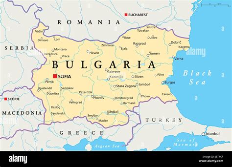 Bulgaria On A Map Of Europe