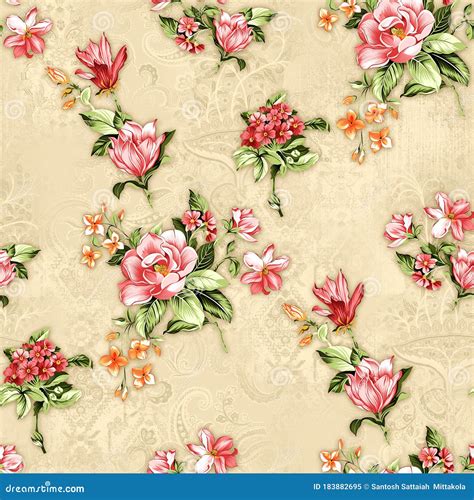 Beautiful Flower Pattern Floral Colorful Seamless Allover Design