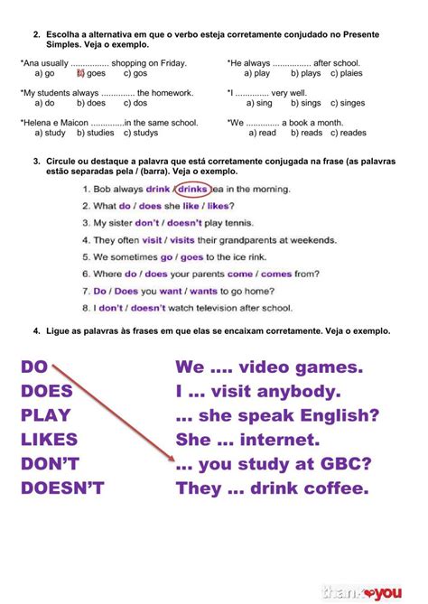 Avaliação Simple Present worksheet | Live Worksheets