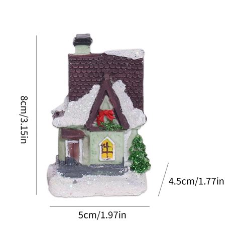 Mini Christmas Village- LED Lighted Christmas Village Houses with Figurines, Christmas Village ...