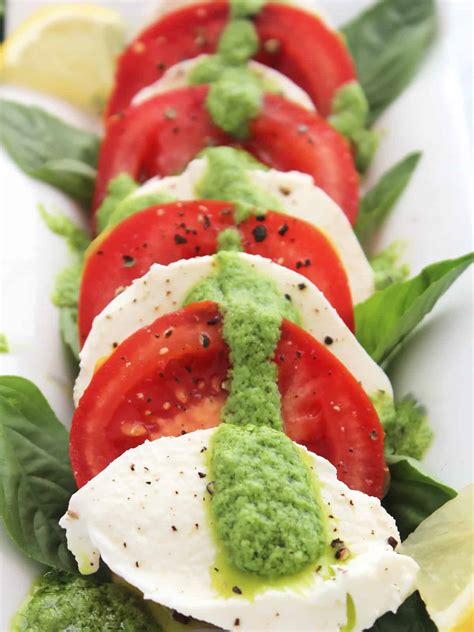 Pesto Caprese Salad Bite On The Side