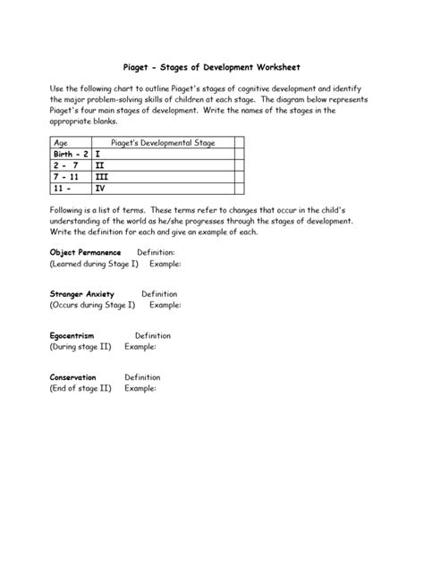 Piaget Stages Of Development Worksheet Cheap Sale Netla Hi Is