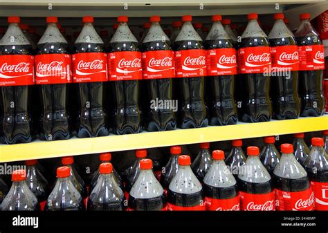 Bottles Of Coca Cola In A Uk Supermarket Stock Photo Alamy