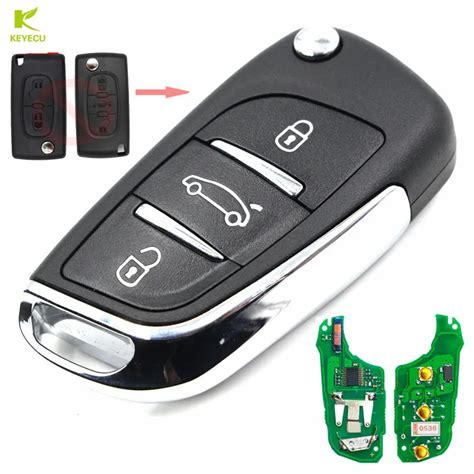 KEYECU Replacement Modified Folding Flip Remote Key Fob 3 BTN 433MHZ