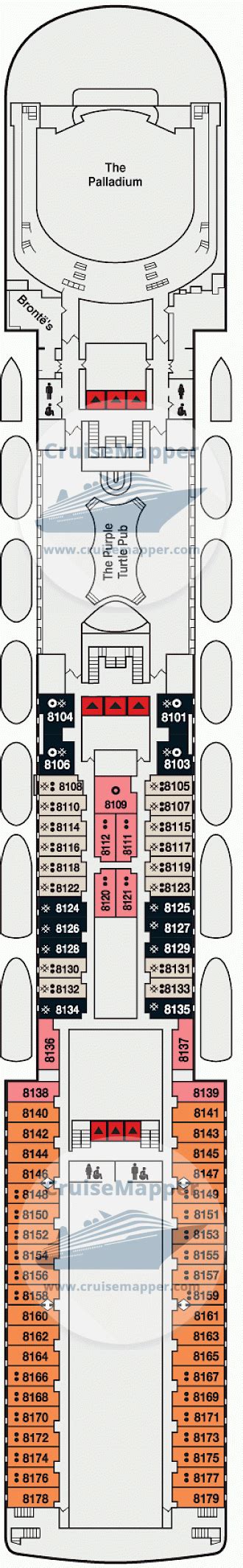 Ambience deck 8 plan | CruiseMapper