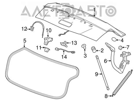 Отбойник крышки багажника левый Cadillac CTS 14- малый 22870089 артикул ...