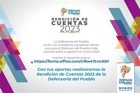 Rendicion Cuentas Dpe Invitacion Defensoría Del Pueblo