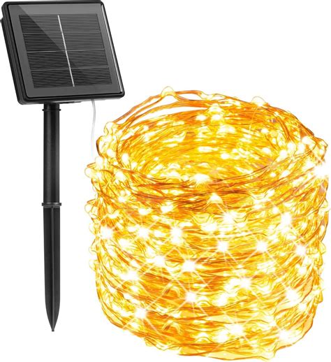 Minetom Solar String Lights For Outside 33Ft 100 LED Outdoor Solar