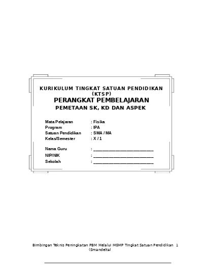 Contoh Pemetaan Sk Kd Matematika Sma Kelas X Silabus Paud