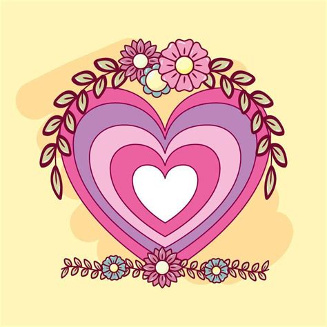 Cute heart with flowers 1957550 Vector Art at Vecteezy