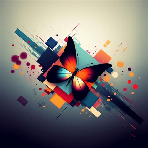 Premium Ai Image Brightly Colored Butterfly On A Colorful Background