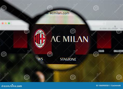 Milan Italy August 10 2017 Ac Milan Website Homepage It I