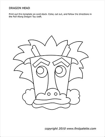 Dragon Head Template | Free Printable Templates & Coloring Pages | FirstPalette.com