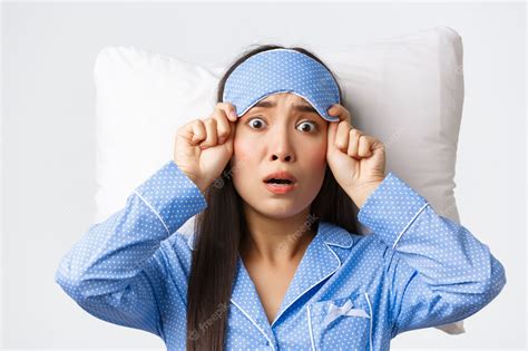 Premium Photo Shocked And Startled Anxious Asian Woman In Blue