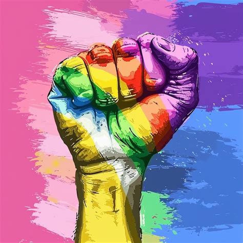 Premium Photo Illustration Of Lgbt Flag And A Fist