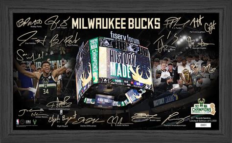 NBA Milwaukee Bucks 2021 NBA Finals Champions Celebration Signature ...