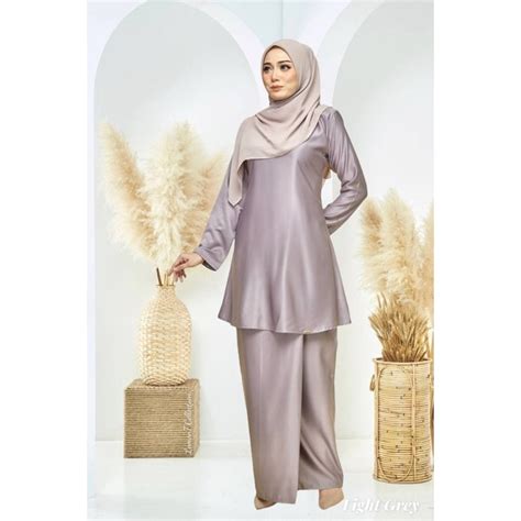 S Xl Riau Pearl Skin Plain Orange Brick Plus Size Nikah Tunang