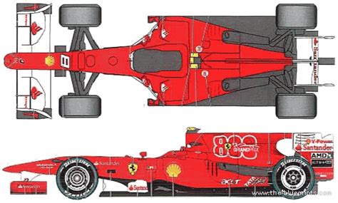 2010 Ferrari F10 F1 Gp Formula Blueprints Free Outlines