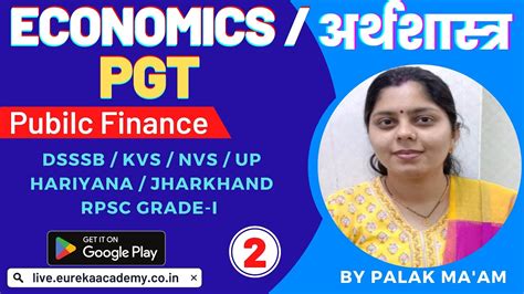 PGT ECONOMICS Public Finance CLASS 2 BY PALAK MAM DSSSB KVS NVS UP