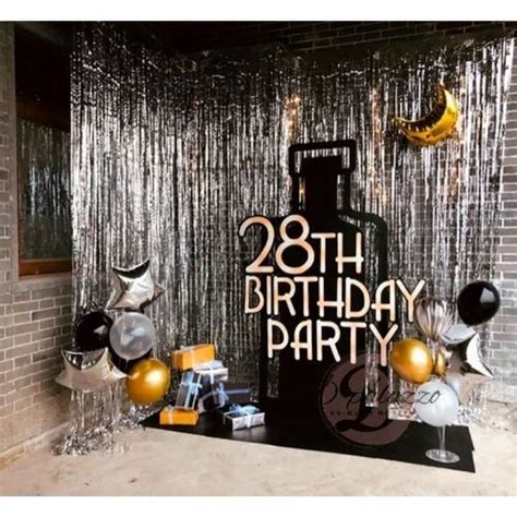 Adult Kids Birthday Party Decoration Backdrop Curtain Gold Happy ...