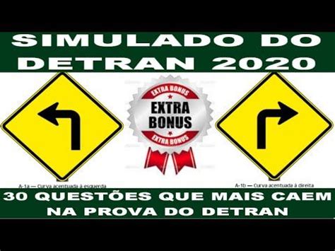 SIMULADO DO DETRAN 2020 EXTRA BÔNUS PLACAS DE TRÂNSITO 30 QUESTÕES