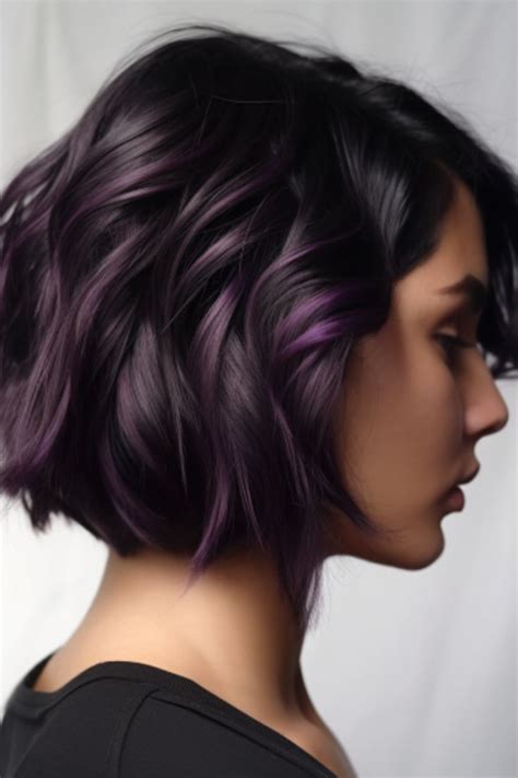 33 Gorgeous Short Dark Hair Color Ideas Short Dark Hair Short Purple Hair Hair Color Dark