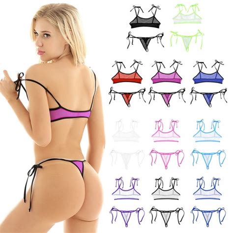 Sexy Women S Micro G String Bikini Set Bra Top Thongs Swimsuit Swimwear