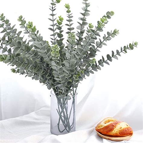 Funarty Tall Pcs Artificial Eucalyptus Leaves Long Stems