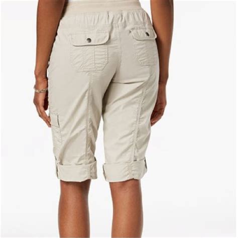 Style And Co Womens Drawstring Cargo Shorts Beige Size Medium Tanga