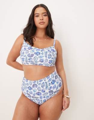 ASOS DESIGN Curve Shelina Bikini Mit Muschelmuster ASOS