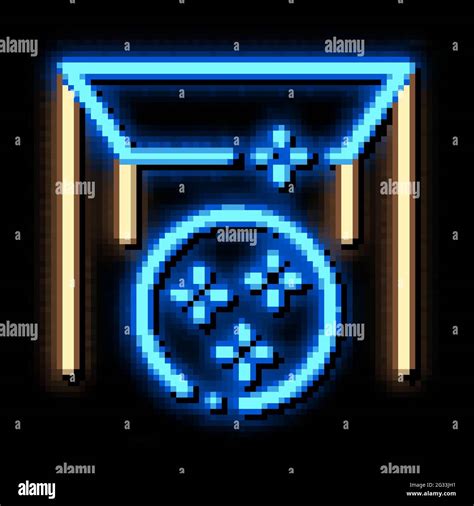 Matte Canvas Stretch Ceiling Neon Glow Icon Illustration Stock Vector