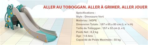 COSTWAY 4 En 1 Toboggan Enfants En Forme Dinosaure Avec Panier De