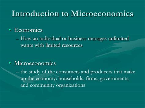 Intro To Microeconomics