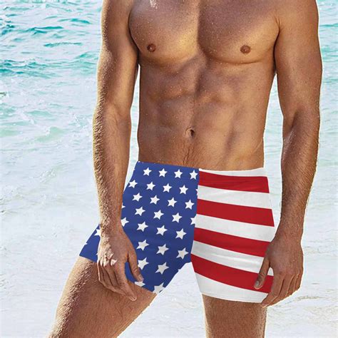 American Flag Men S Stretch Swim Boxer Briefs Swim Trunks Swim Briefs