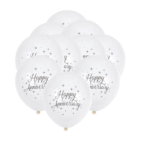 Happy Anniversary Latex Balloons 10 Pack Hobbycraft