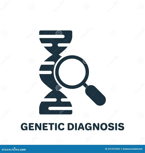 Genetic Analysis With Glass Magnifier Silhouette Icon Dna Laboratory